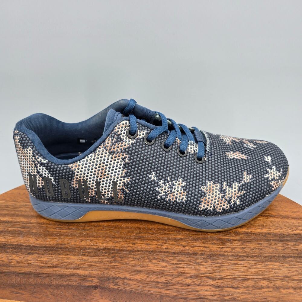 Nobull Shoes Womens 7.5 Navy Blue Dark Camo Gum Gym Training Athletic Sneakers
